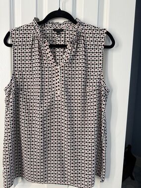 Talbots Pink and Black Sleeveless Geometric Print Camisole